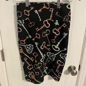 Rainbow Skeleton Key Pencil Skirt